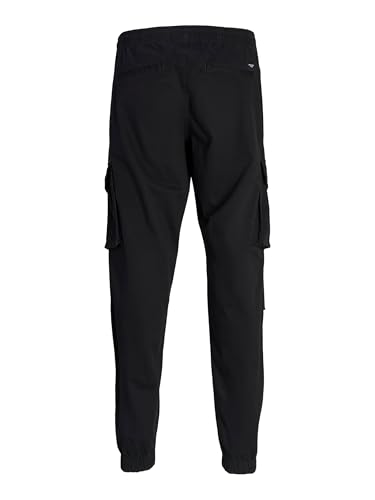 JACK & JONES Herren Cargohose JPSTKANE JJNOAH Cuffed -Relaxed Fit - S M L XL XXL, Größe:M, Farbvariante:Black 12242264