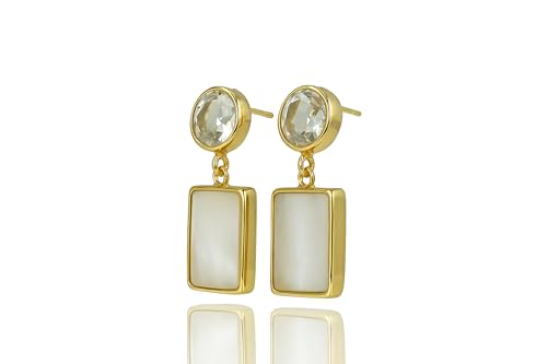 Boucles d'oreilles pendantes en cristal de quartz légères et anti-ternissement