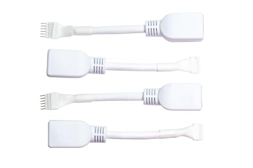 Image of RJ45 to 6-Pin Ethernet Cable Adapter Compatible with Nanoleaf Essentials Lightstrips (4 Pack - Two Pairs, White) | RJ45 to 6-Pin Ethernet Cable Adapter (4 Pack - Two Pairs, White)