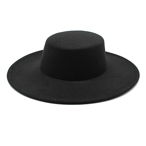 Felt Fedora Hat Women Men Fedoras Female Male Big Large Wide Brim Cap Ladies Flat Top Hats Woman Man Formal Caps White #TOP5