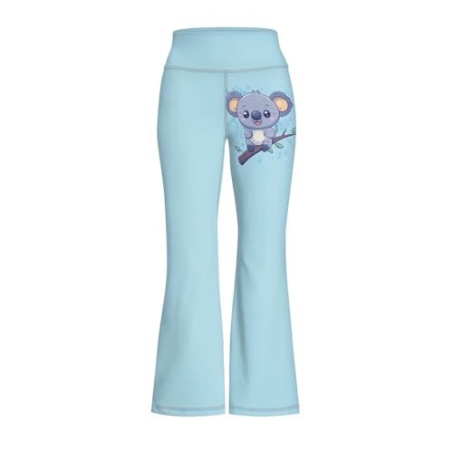 YORXINGY Branch Koala Cute Yoga Pants for Girls 7-8 Girls Bell Bottom Pants High Waist Classic Graphic Pants Slit Flared Yoga Trousers for Church Bridesmaid Graduation