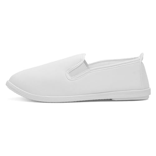 Red Fish Womens White Slip On Canvas Shoe - Size 7 UK - White