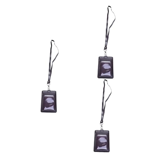 Porte-badge en cuir PU idéal pour le bureau et les salons avec sa lanière amovible pratique