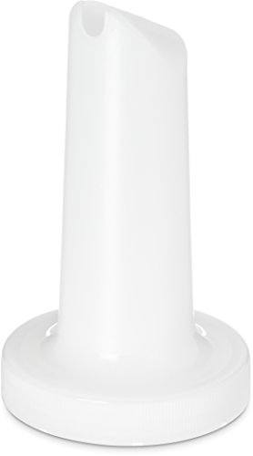 Carlisle FoodService Products Pourplus Store 'N Pour Bottle Spouts Pour Spouts with Integrated Neck for Bar, Kitchen, And Restaurants, Plastic, 3.5 Inch Diameter, White, (Pack of 12)