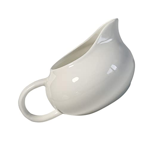Yardwe Creamer Cerâmico Branco Com Lidar Com Leite de Café Pequeno Creamer Creamer Copo de Chá de Po
