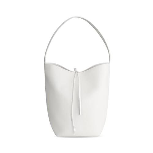 beful White Genuine Leather Bucket
