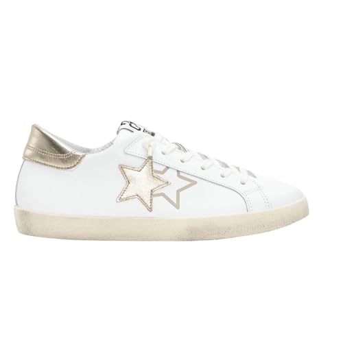2Star Schuhe Prime Star 2SD4895 Casual Damen Leder Weiß/Gold, Weißgold., 40 EU