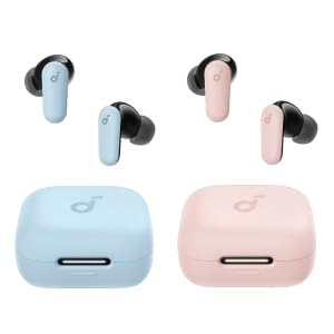 Soundcore P30i by Anker Noise Cancelling Earbuds, Strong and Smart Noise Cancelling, Powerful Bass, 45H Playtime, 2-in-1 Case and Phone Stand, IP54, Wireless Earbuds, Bluetooth 5.4 (Blue&Pink)