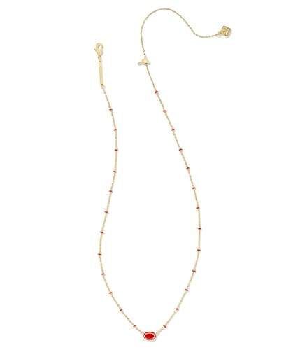 Kendra Scott, Womens, Mini Elisa Enamel Frame Short Pendant Necklace, Gold Red Illusion, One Size2