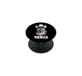 Capybara American Flag Bandana Cowboy Hat Cool Sunglasses PopSockets Adhesive PopGrip