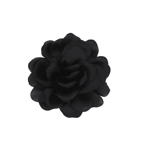 Image of Dainty Satin Rose Brooch with Silk Camellia Flower for Women - Large Lapel Pin, Hair Clip, Wedding Party Accessory