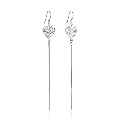 Collier cœur en argent 925 pour femme, un bijou raffiné avec longue chaîne en fil français