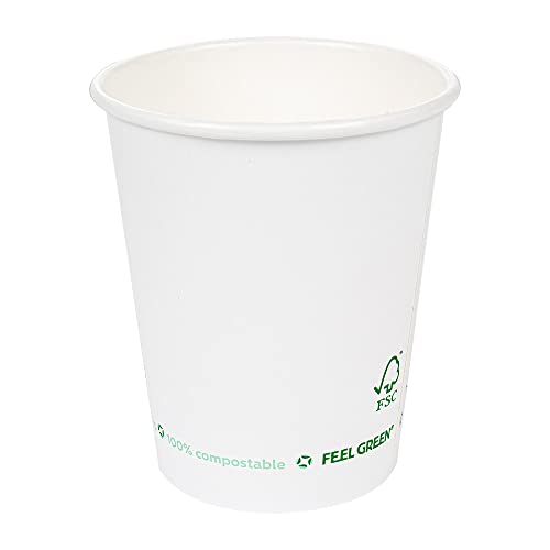 Gobelets en carton 1 paroi 260 g/m2 rigides pour liquides chauds et froids 180 ml