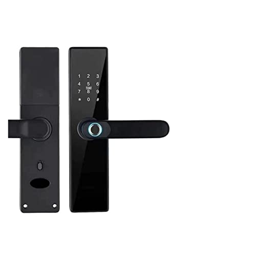 Dhh166 1 Tuya Serratura Elettronica Wifi Smart Door Lock Blocco Impronte Digitali Password Ic Card Key Carica Usb For Smart Home (Color : Latch, Morti