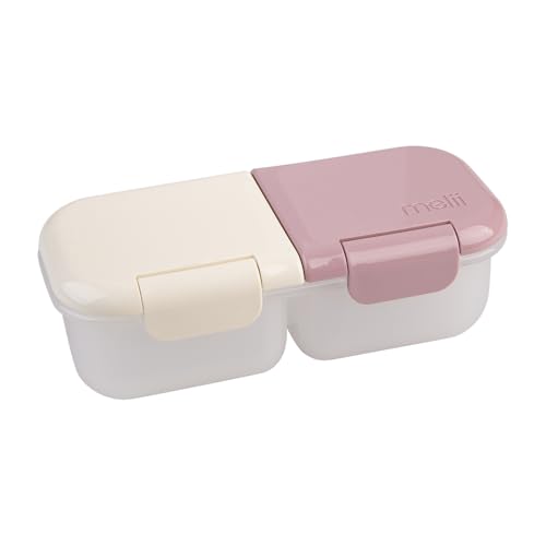 Melii Luxe 2 Compartment Snack Container - Pink/Ivory