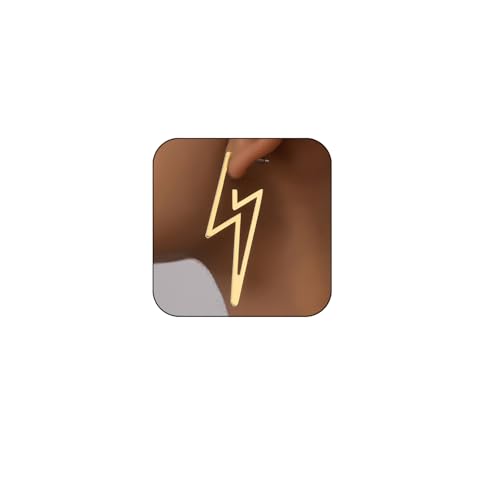 Lightning Bolt Earrings for Women Gold Statement Flash Thunder Lightning Drop Dangle Earrings Punk 80s Costume Jewelry Accessories AGold