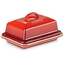 Le Creuset Stoneware European Butter Dish, Cerise