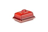 Le Creuset Stoneware European Butter Dish, Cerise