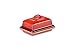 Le Creuset PG0307-1767 Heritage Stoneware Butter Dish, 6.75" x 5" x 3.5", Cerise