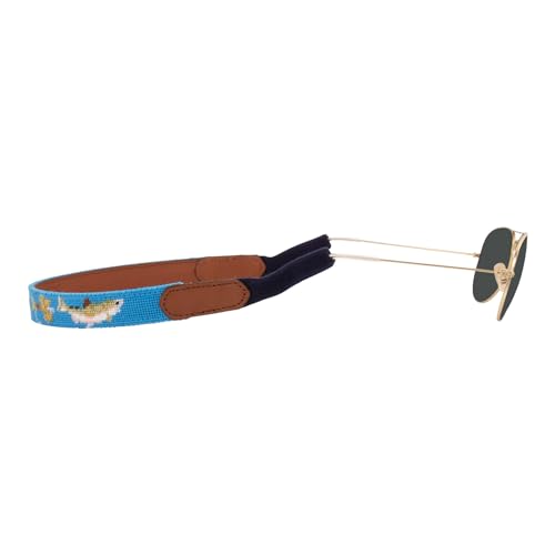 Image of Leather Hand-Stitched Needlepoint Sunglass Strap Retainer