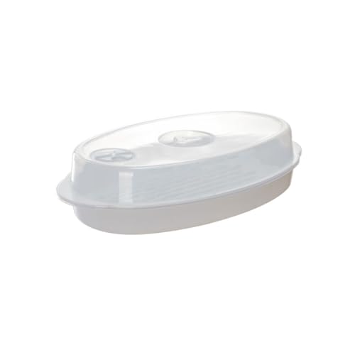 Ciieeo Cuiseur Vapeur Micro-ondes pour Poisson avec Couvercle, Plat Cuisson Vapeur en Plastique Alimentaire, 1 Pièce, Cuisson Rapide et Conservation des...