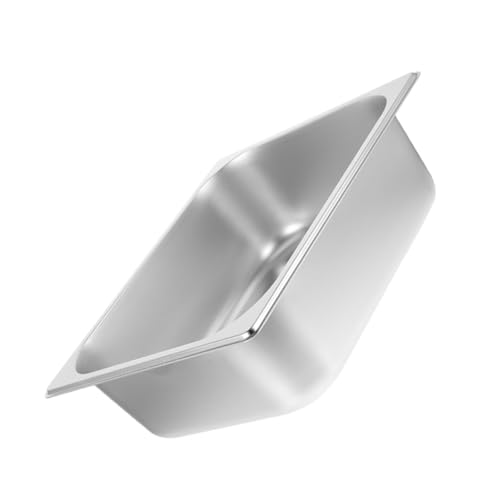 IMIKEYA Bandeja Buffet Grande Inoxidable Recipiente Reutilizable para Alimentos con Diseño de Esquinas Redondeadas para Uso Restaurantes Barbacoas y Catering Fácil de Limpiar y Resistente