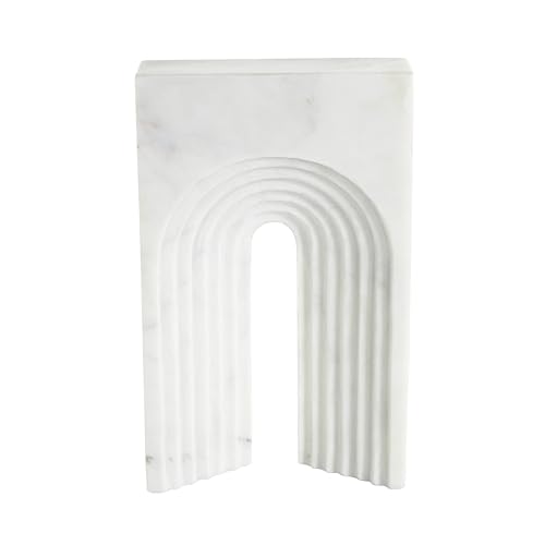 Escultura Decorativa Geométrica de Mármol Blanca miniatura 3