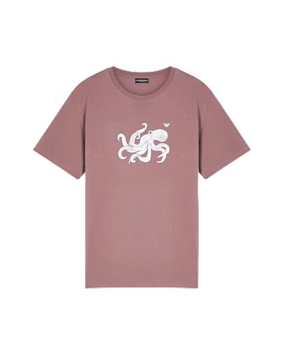 Herren T-Shirt mit Rundhalsausschnitt mit Tiermotiv, Violett, Größe S – Ansicht 1