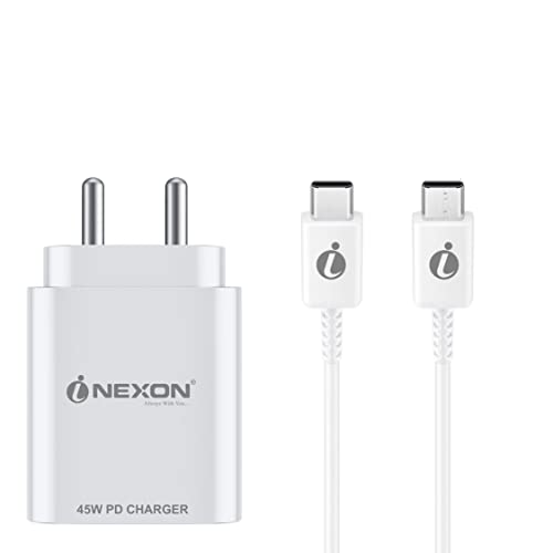 Image of 45W Fast Type-C Charger For Xiaomi Redmi Note 11T Pro+, Xiaomi Redmi Note 11 T Pro Plus Charger Original Adapter Like Wall Charger | Mobile Charger | Fast Charger | Superfast PD Charger Adater power Delivery Android USB Charger With 1 Meter USB Type C To Type-C Charging Data Cable (45 WATT, KT1, White)