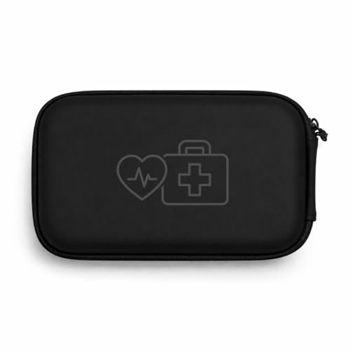 Estojo Térmico para Caneta de Insulina Preto compatível com Mounjaro® e Ozempic®, com 4 Gelos Reutilizáveis (Maleta c/coração)