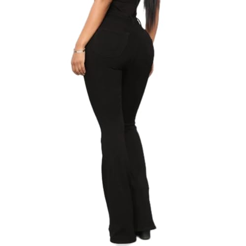 High Waisted Skinny Bell Bottom Jeans for Women Stretch Flare Slim Fit Denim Pants3