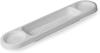 Enem Store NEW WHITE OVER THE BATH RACK SOAP DISH CADDY ORGANISER UNIT BATHROOM TRAY