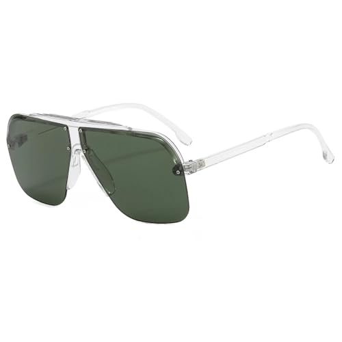 Lunettes de soleil sans monture homme pour conduire en été avec style steampunk métallique UV400