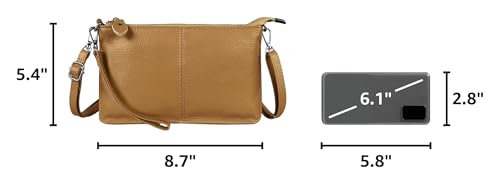 Image of befen Genuine Leather Wristlet Clutch Wallet Purses Small Crossbody Bags for Women with RFID Blocking Card Slots