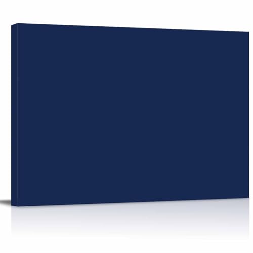 ZFUNCING Canvas Prints Wall Art Simple Solid Color Navy Blue