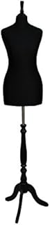 The Shopfitting Shop DELUXE Size 14/16 Female Dressmaking Dummy Tailors Bust Mannequin BLACK Jersey BLACK WOOD Tripod Stand