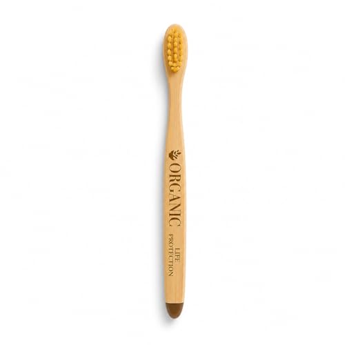 Image of Bamboo Toothbrush - 100% Biodegradable & Eco-Friendly | Soft Bristles for Sensitive Gums | Zero Waste, BPA-Free, Vegan - Pack of [4]