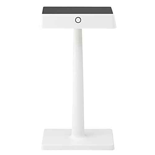 SIGOR Nucharge - Dimmbare LED Akku-Tischlampe Indoor & Outdoor - IP54 spritzwassergeschützt - Drahtlose Ladefunktion für Smartphones - 12h Leuchtdauer, weiß
