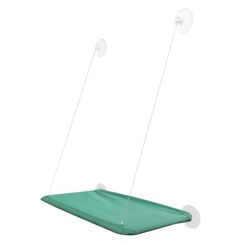 Window Mounted Cat Perch - Heavy Duty Hammock Seat, Soft Fleece Cushion, Secure Installation, Strong Suction Cups | Indoor Windowsill Resting Bed for Large Cats Relaxing Napping Comfort