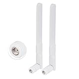 Bingfu Dual Band WiFi 2.4GHz 5GHz 5.8GHz 8dBi MIMO RP-SMA Male White Antenna (2-Pack) for WiFi Router Wireless Network Card USB Adapter Security IP Camera Video Surveillance Monitor