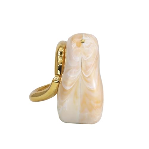 Image of Women Evening Clutch Purse Metal Handle Acrylic Purse Unique Shoulder Bag Causal Handbags for Bride Party Wedding