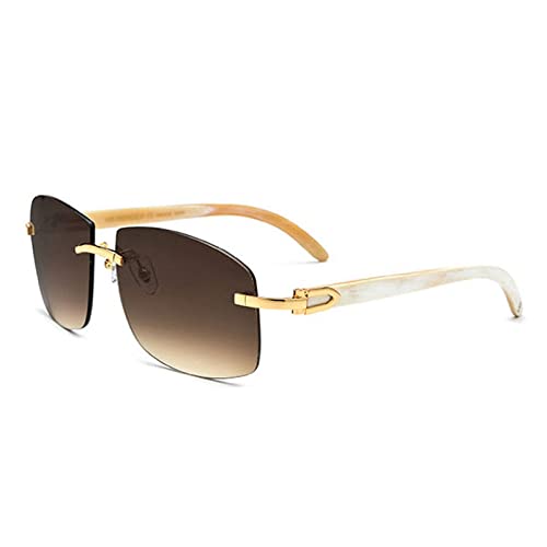 Lunettes de soleil sans monture de luxe finition cadre naturel élégance pour homme femme