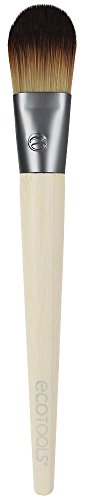 EcoTools Brocha plana para base, fabricada con materiales reciclados y sostenibles, cerdas sintéticas de Taklon libres de crueldad, virola de aluminio, embalaje reciclado