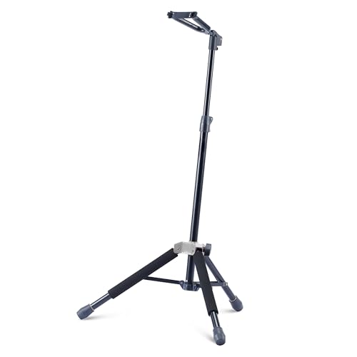 AWEDA Single Guitar Stand with Adjustable V-Shape Yoke, Height-Adjustable Metal Guitar Stand
