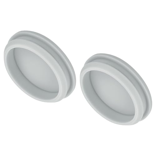 Image of MECCANIXITY 2pcs Silicone Snap in Locking Hole Plugs,50.6mm /2 Inch Mounting Diameter Narrow Groove Width 5mm Panel Seal Cover Round for Kitchen Bulkheads Waterproof Sealing Plugs Grey