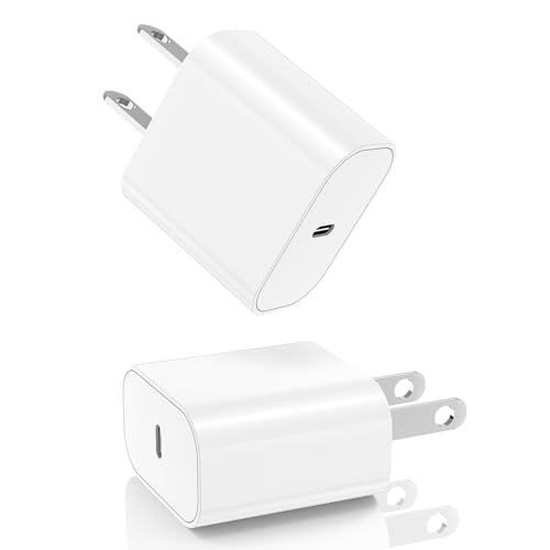iPhone USB C Fast Charger Block 2Pack USB C Wall Charging Plug Type C PD Power Adapter Brick Cube Box for Apple iPhone 17 Pro Max/17 Air/16 Pro Max/15 Plus/14 Pro/13/12 Mini/11/XS/XR iPad Pro