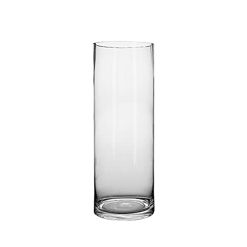 Jarrones Decorativos Jarrón de cristal transparente, 40 cm de alto, florero de cristal transparente, hecho a mano, para decoración de fiestas de...