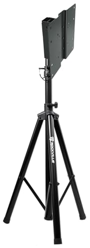 Audiosavings Bundle: Rockville RVES05 Black Heavy Duty Tripod Pole-Mount DJ PA Speaker Stand Bundle with Quik Lok DSP-390 19-40 in. TV Flat Screen Mount 4 Speaker/Lighting Tripod Stands (2 Items)