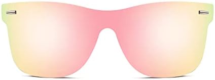 FEISEDY Trendy Rimless Mirrored One Piece Lens Sunglasses Reflective Sun Glasses B4114