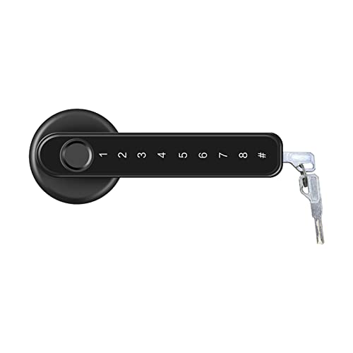 Ejoyous Impronta Digitale per Serratura, Serratura Elettronica 4 in 1 Serratura Intelligente per Porta Smart Lock con Tastiera Touch per Camera da Letto, Hotel, Ufficio, Casa (BLACK)